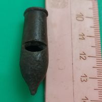 Старинный свисток - оловянный, полицейского РИ, рабочий-высокий тон, оригинал, найден...