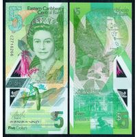 Восточные Карибы 5 долларов 2021 год, UNC  (Карибские острова)