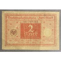 Банкнота 2 марки 1920 год. Веймарская республика.
