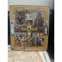 Икона, многочастная. Старинная. 30x36см