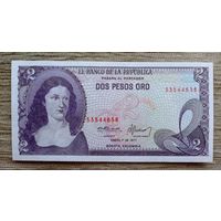 Werty71 Колумбия 2 песо 1977 UNC банкнота