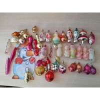 Набор елочных игрушек СССР - шары фигурки шишки и др