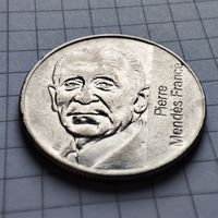 5 франков Франция 1992 года.10 лет смерти Пьера Мендеса-Франса.