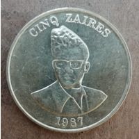 Заир 5 заиров 1987 г., KM# 14