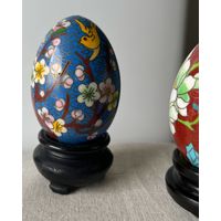 Статуэтка Яйцо Клуазоне клуазонне Перегородчатая эмаль с подставкой 6,5 х 4,5см