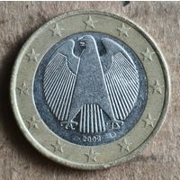 Германия 1 евро 2002 г., отметка мд. "D" - Мюнхен, KM# 213
