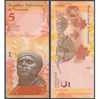 Венесуэла, 5 боливаров 2014 г., P-89f (U, 19.08.2014, лейтенант Педро Камехо), UNC