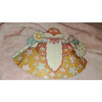 Дед мороз СССР, ретро дед мороз картон, новогодняя игрушка, дед мороз под ёлку