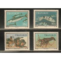 Транскей(ЮАР)-1989 (Мих.238-241) , ** ,  Морская фауна, Рыбы, Раки (полная серия)