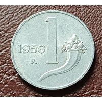 Италия 1 лира, 1958    ( 2-2-2 )