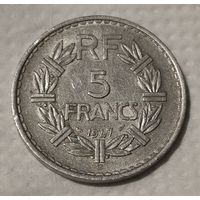 Франция 5 франков, 1947 "B" Алюминий /серый цвет/ (14-6-10)
