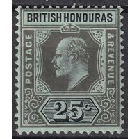 6.BrK. Великобритания. Колонии. Британский Гондурас. Эдуард VII. Стандарт. 1911 г. 25С. Mi.#61.