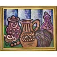 Акулов В.И. "Утренний натюрморт", 2011 г. Картон, акрил. Размер 67,5х54 см.