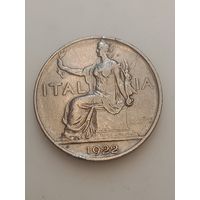 Италия 1 лира 1922 года.