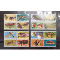 Экваториальная Гвинея. Фауна. Насекомые (4 сцепки по 4 марки) (1276)