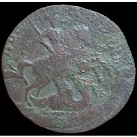 2 копейки 1758 года. номинал над св. Георгием