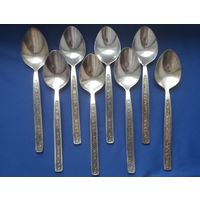 Ложки столовые. Мельхиор. Посеребрение. 8 ложек по 9 рублей