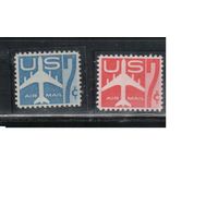 США-1958, (Мих.732А-733А),  ** , Авиапочта, Самолеты (полная серия)