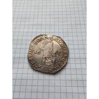 Ранний и нечастый Зильбердукат (талер) 1660 г., Республика Соединенных провинций,  Оверейссел, отличный, торг