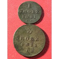 1.3.гроша.1811г.цена за две.