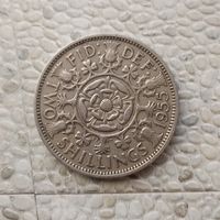 2 шиллинга (флорин) 1965 года Великобритания. Королева Елизавета 2. Достойный сохран!