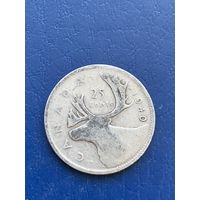Канада 25 центов 1940 серебро