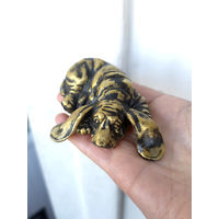 Лот С 1 РУБЛЯ! много лотов! Сувенирная фигурка Собачка Бассет-хаунд (золотистая с патиной)