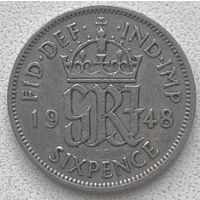 Великобритания 6 пенсов 1948 г.