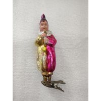 Ёлочная игрушка клоун с дудочкой.