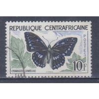 [668] ЦАР 1960. Фауна.Бабочка. Гашеная марка.
