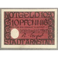 Нотгельд 10 пфеннигов 1920 год Арнштадт. Веймарская республика
