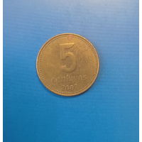 Аргентина 5 сентавос 2007 год