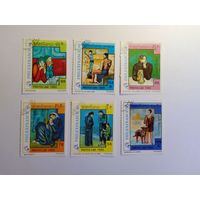 Марки   Живопись П. Пикассо  1989 г.    Лаос  6 шт -  5 руб