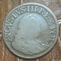Монета Грош 1755 год. Речь Посполитая. Август III.