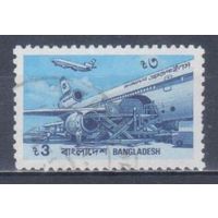 [905] Бангладеш 1989. Авиация.Самолеты. Гашеная марка.