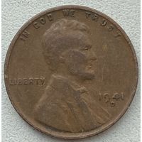 США 1 цент 1941 г. D