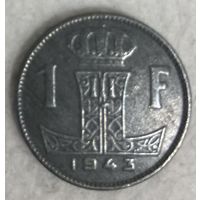 Монета 1 франк 1943 год. Бельгия. Король Леопольд III. С рубля без МЦ.