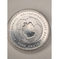 10 евро 2003 г. СЕРЕБРО 925. Чемпионат мира по футболу 2006, Германия