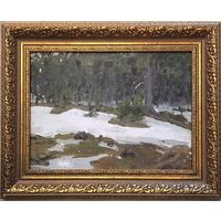 Азгур (Горелова) Г.Г. "Весна",1957 г. Картон, масло. Размер без рамы 24х33 см.