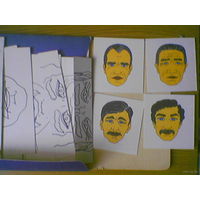 Настольная логическая игра "Юный детектив" для юного эксперта-криминалиста (фоторобот, zaidimas Jaunasis detektyvas), г.Вильня (юс), Литовская ССР, ПО Вильнис Vilnis, Дарбас Darbas.