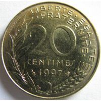 1k Франция 20 сантимов 1997 В ХОЛДЕРЕ распродажа коллекции