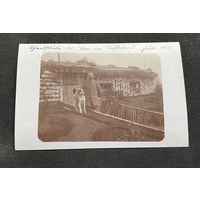 Фотооткрытка 1 Мировая война / Офицер возле штаба / Восточный фронт Беларусь июль 1916 год