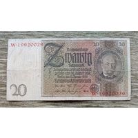 Werty71 Германия 20 марок 1924 1929 банкнота Веймарская Республика Веймар