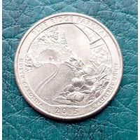 Квотер (25центов)США 2015 г Автомагистраль Блу-Ридж