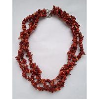 Коралловые бусы. Многорядное ожерелье. Кораллы