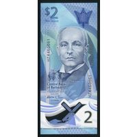Барбадос 2 доллара 2022 г. Серия H. Полимер. UNC