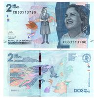 Колумбия 2000 песо 2021 год UNC