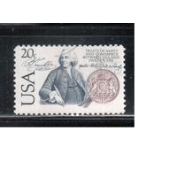 США-1983, (Мих.1615) , гаш.  , США-Швеция, Франклин, (одиночка),