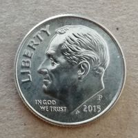 США 10 центов (дайм) 2015 год, "Р", "Roosevelt Dime", KM# 195a , ю