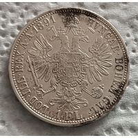 Австрия флорин 1891 со штемпельным блеском